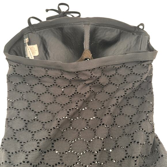 Robin Piconne Black Eyelet Swimsuit Size 6 - Picture 7 of 10